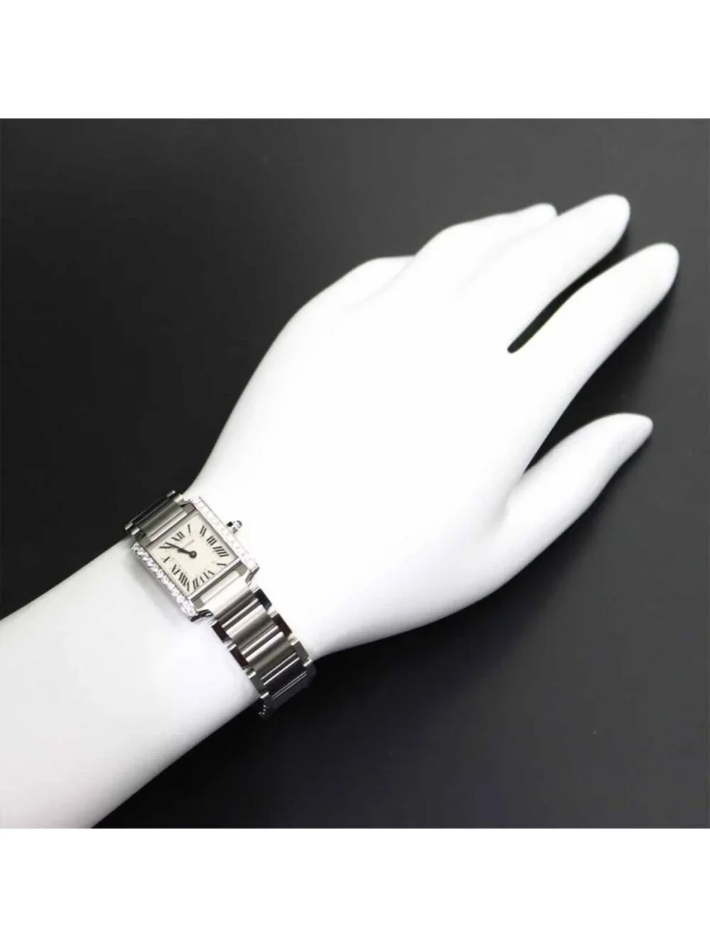 Cartier Tank Francaise SM Watch Diamond Bezel Quartz